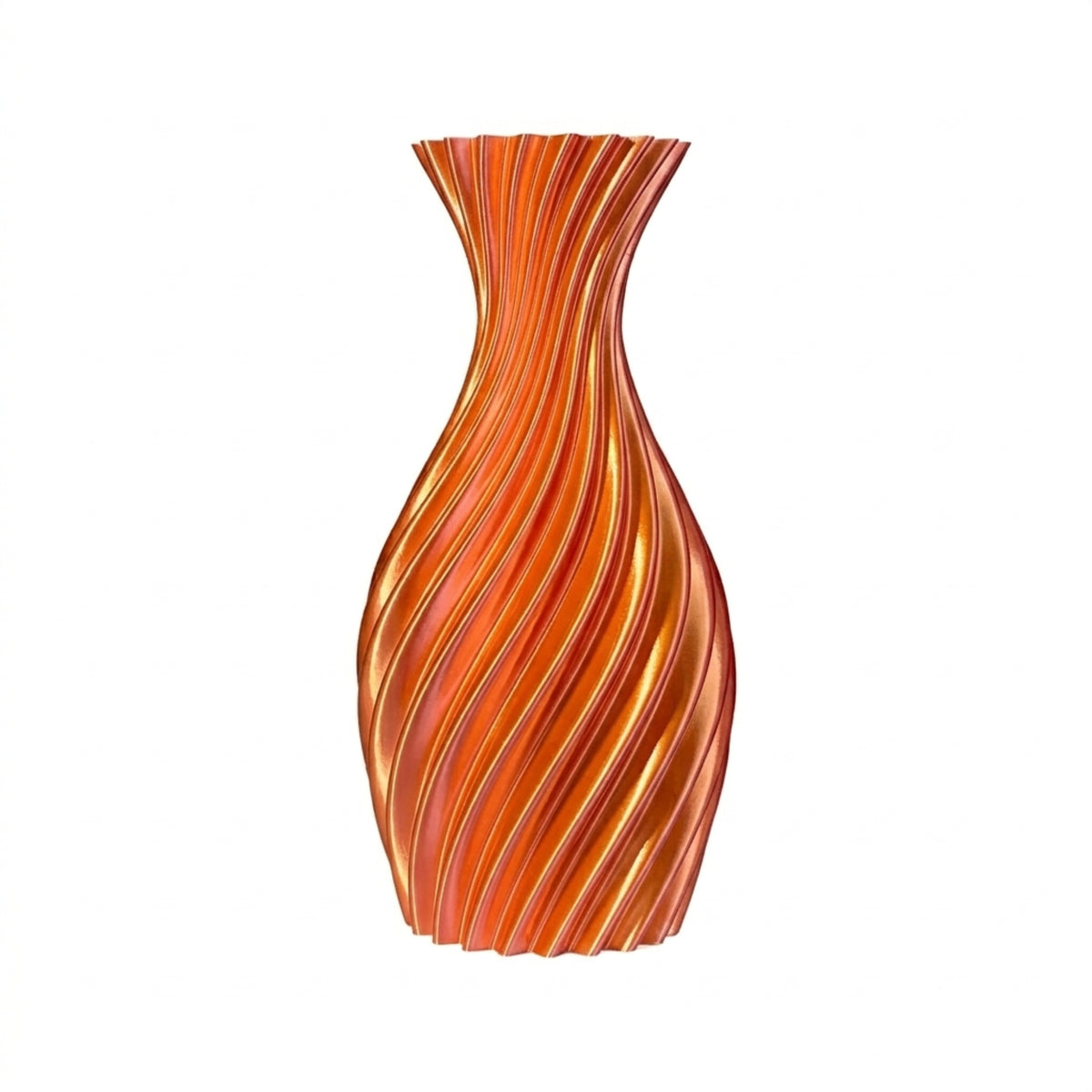 Vaso stretto rosa/arancione su sfondo chiaro