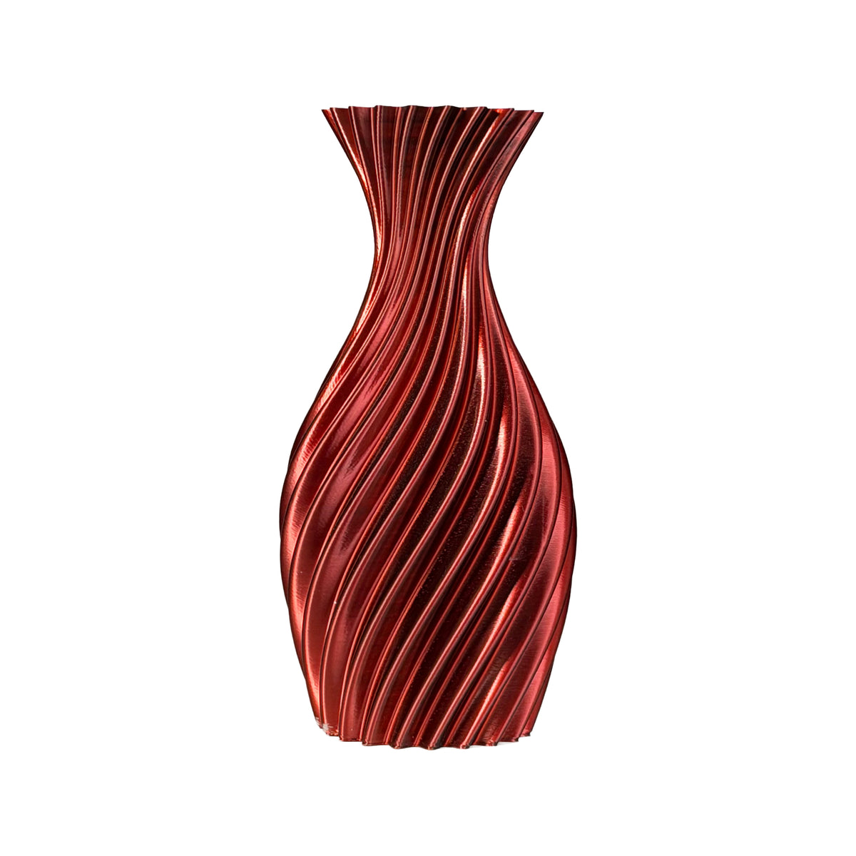 Vaso stretto rosso/nero su sfondo chiaro