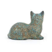 Crouching Cat Bronze Statuette