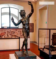 Fauno danzante Pompei in bronzo - statua 85 cm patina nera o verde-Bronzi-Museum Shop Italy
