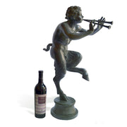 Faun with the Pipes Bronze Statue