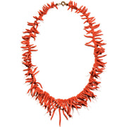 Lucky Horns Necklace in Coral