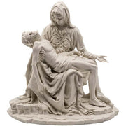 Statue Michelangelo's Pietà bisque with glass bell | Museum Shop Italy
