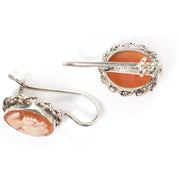 Silver earrings with came