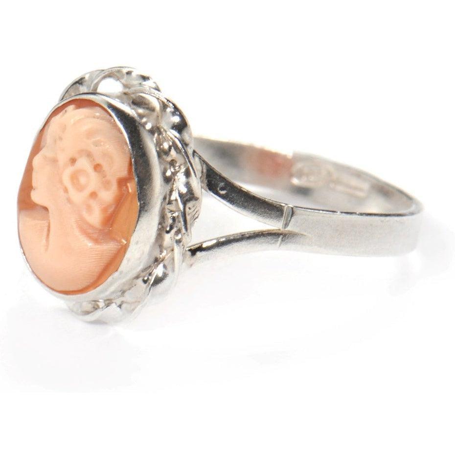 Silver ring with cameo