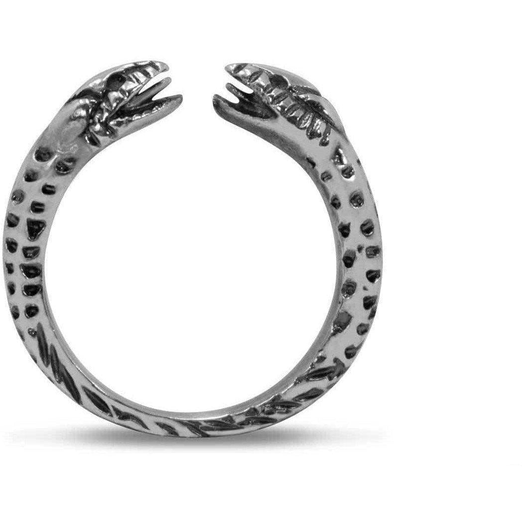 Anillo con serpiente de dos cabezas de Oplonti (Pompeya) Plata 925-Tienda del Museo Italia