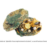 Anello con pietre naturali di Pompei Argento 925 placcato ORO 18K - Museum-Shop.it
