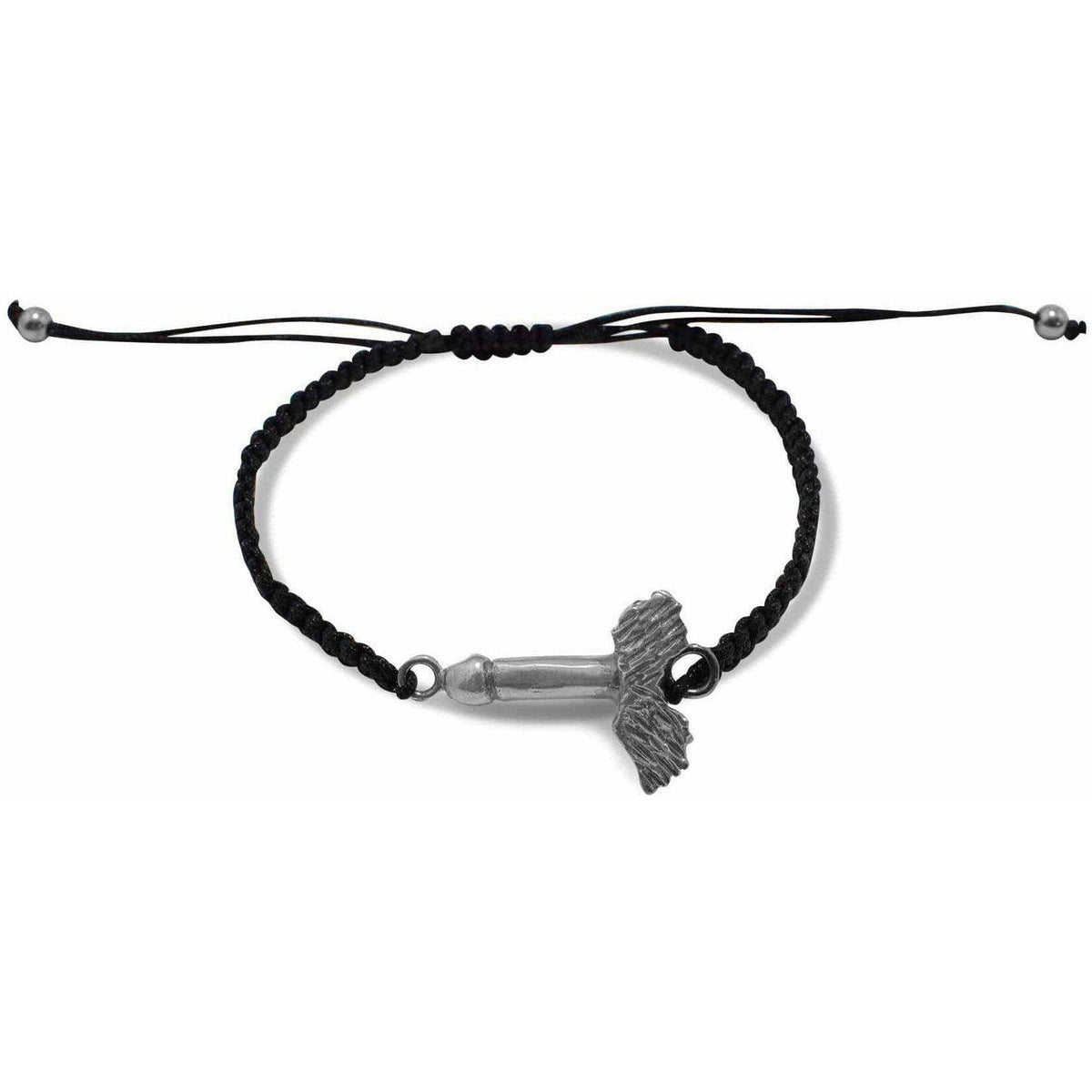 Cotton Thread Bracelet and Winged Phallus in 925 Silver - Museum Shop Italy