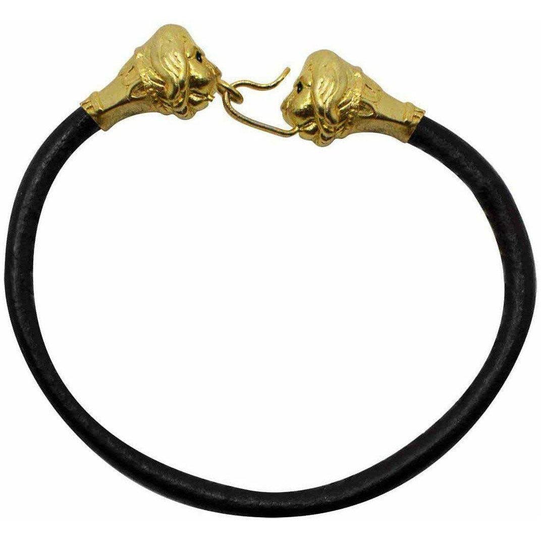 Lion Head Bracelet Silver 925 plated with 18K GOLD - Museum Shop Italy