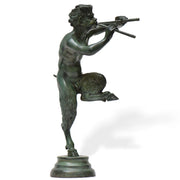 Fauno con pifferi, statua in bronzo 40,5 cm-Museum Shop Italy