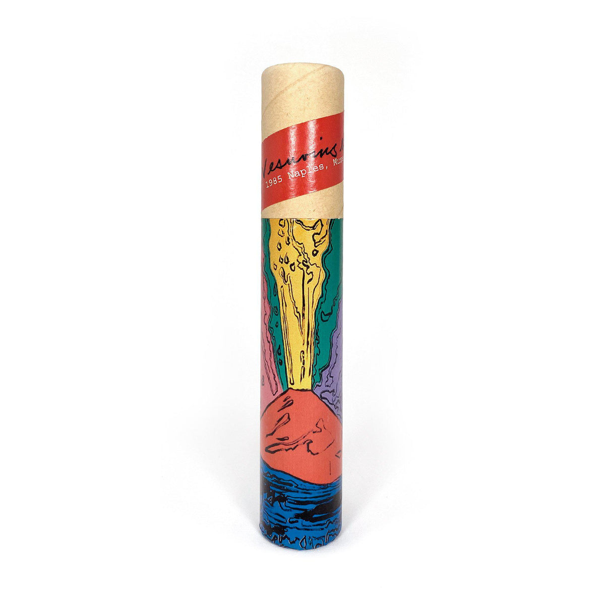 Caja de lápices de colores con gráficos Pop Art del Vesubio – inspiración de Andy Warhol (1985)