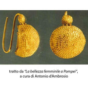 Orecchini a Spicchio di Sfera Decorata di Ercolano Argento 925 placcato ORO 18K - Museum-Shop.it