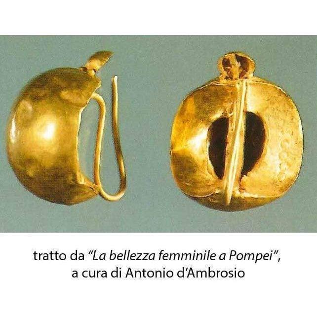 Pompeii Smooth Sphere Slice Earrings 925 Silver plated with 18K GOLD - Museum-Shop.it