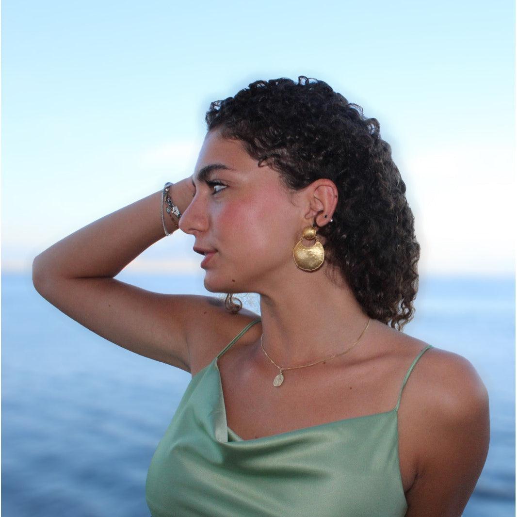 Silver-plated slave earrings
