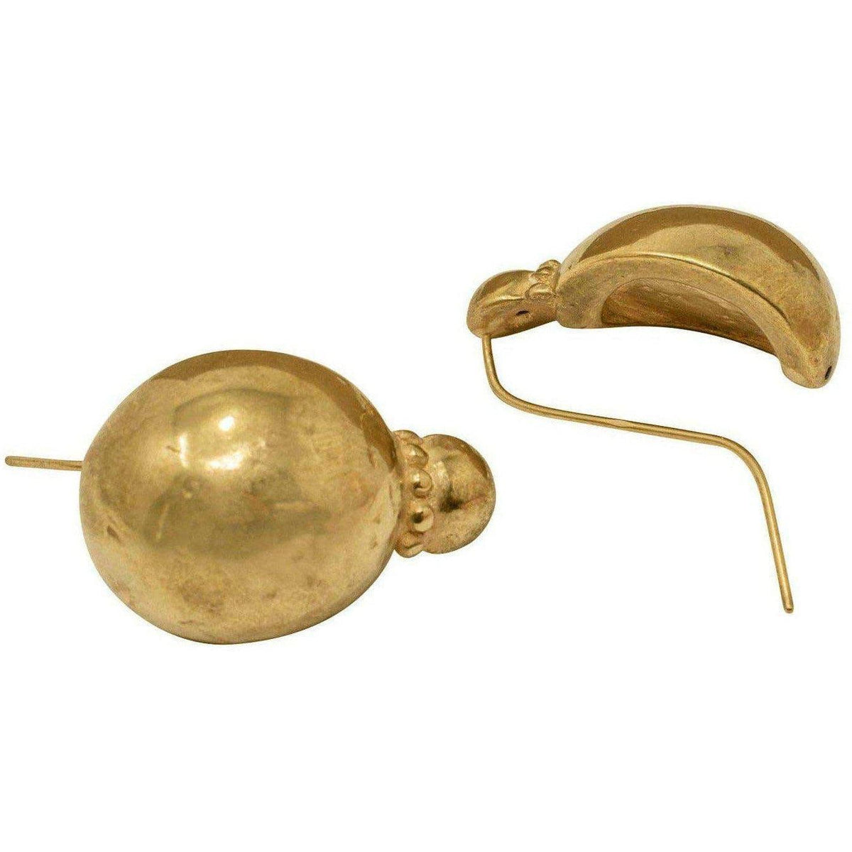 Pompeii Smooth Sphere Slice Earrings 925 Silver plated with 18K GOLD - Museum Shop Italy