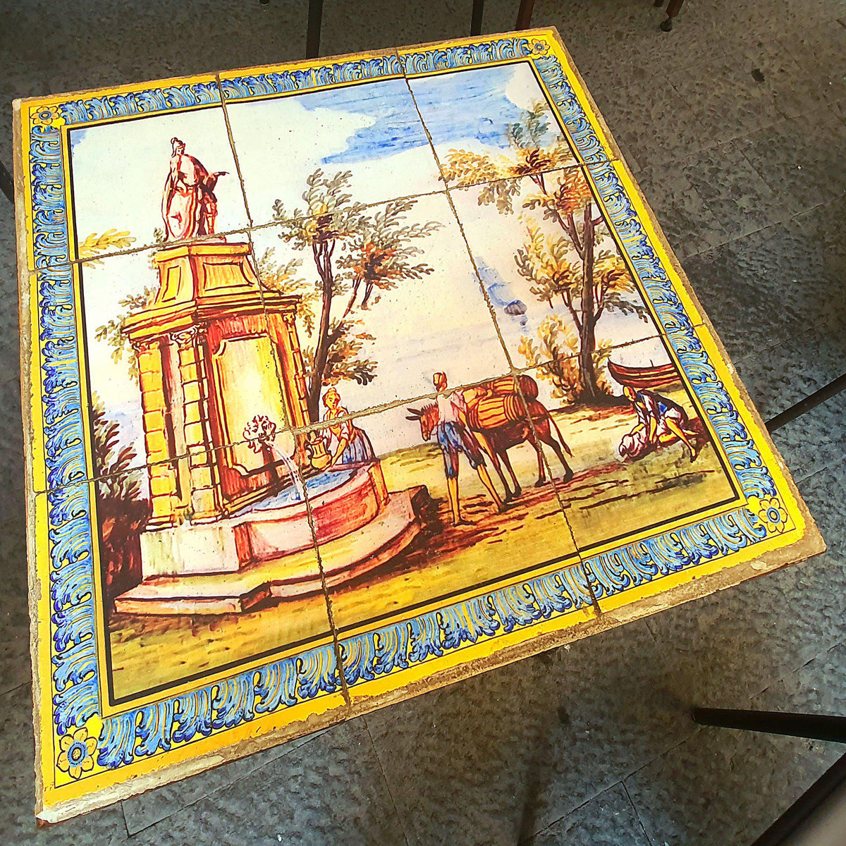 Panneau 60 x 60 cm pour tables ou revêtements, décors des majoliques du Cloître de Santa Chiara - Terre cuite - Boutique du musée Italie
