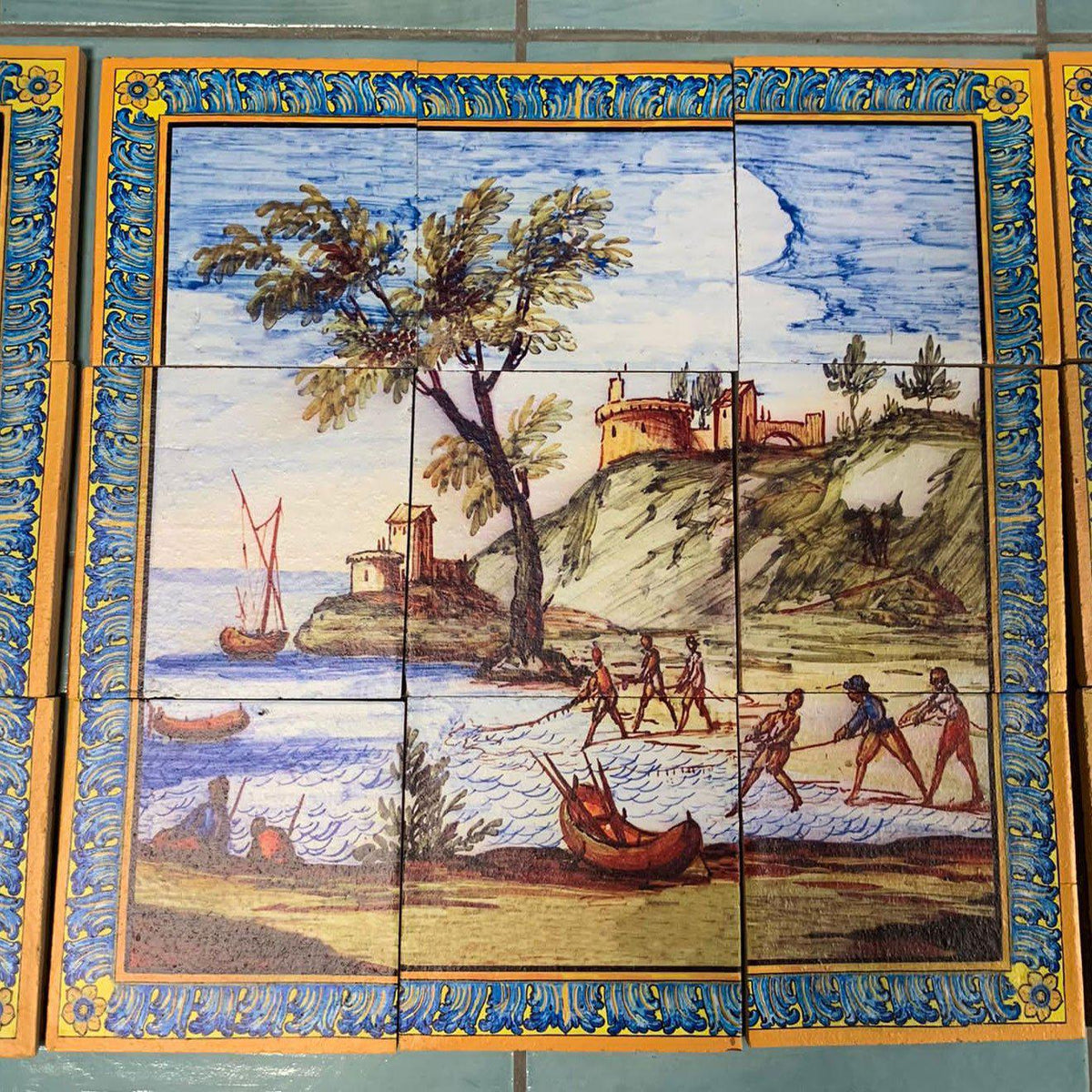 Panneau 60 x 60 cm pour tables ou revêtements, décors des majoliques du Cloître de Santa Chiara - Terre cuite - Boutique du musée Italie