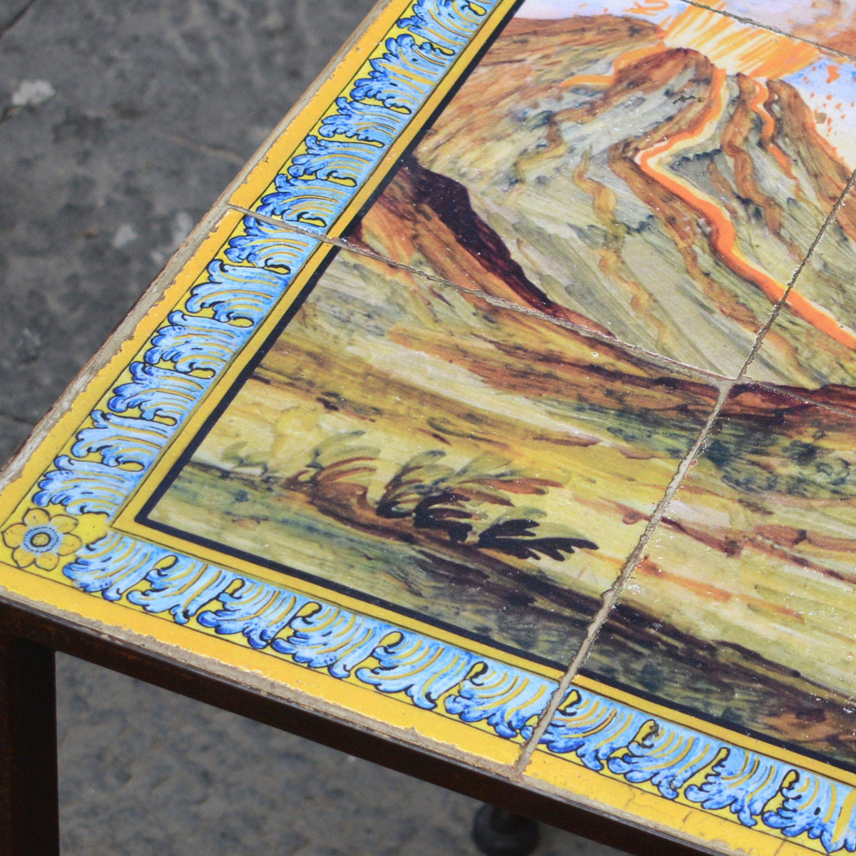 Plateau de table en majolique du Cloître de Santa Chiara