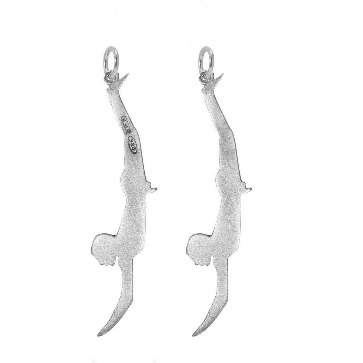 Diver Pendant Paestum 7 cm in 925 Silver-Museum Shop Italy
