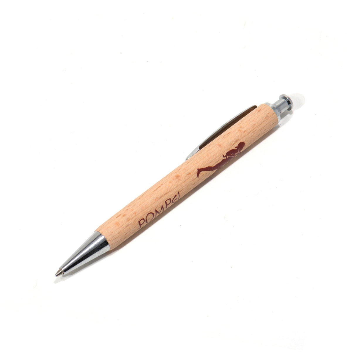 Penna Parker in legno con incisione del Fauno Danzante di Pompei