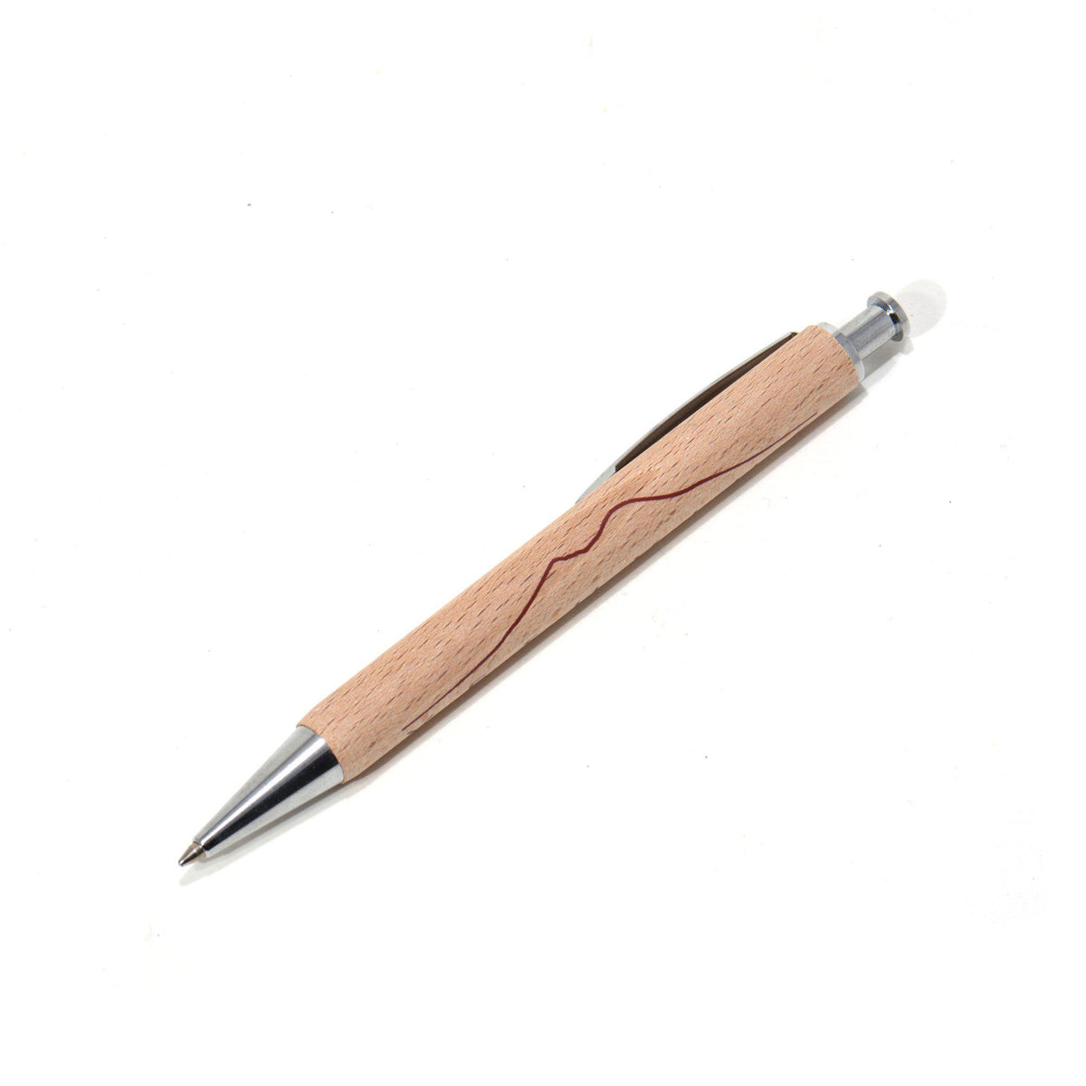 Wooden Parker pen with engraving of Vesuvius