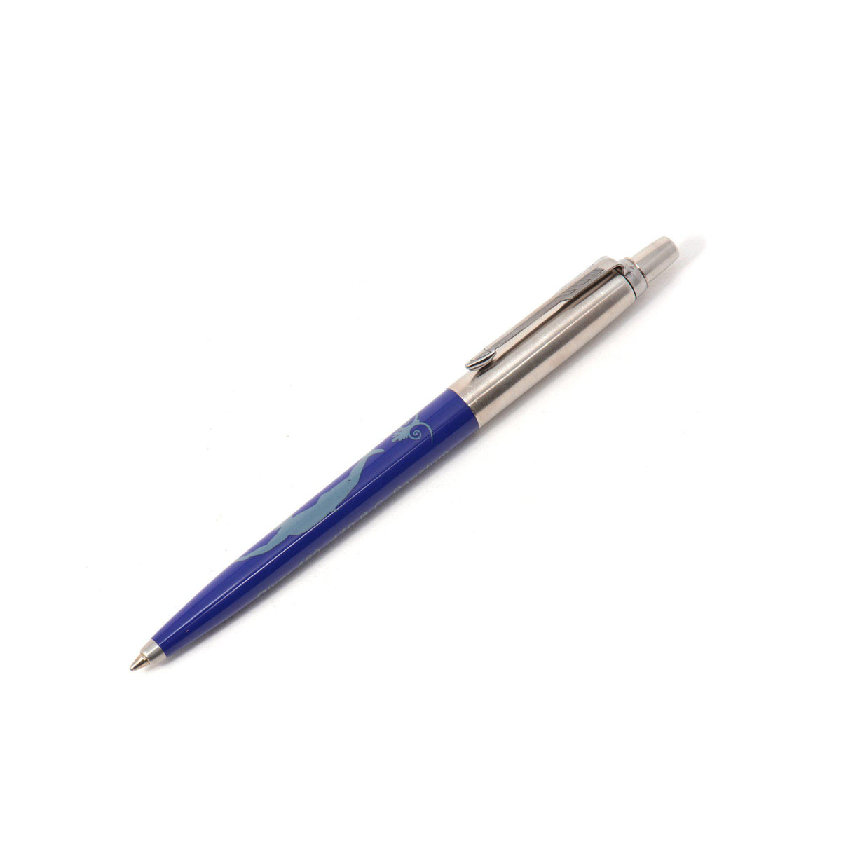 Blue Parker pen with Diver print – design inspired by classical Greek art

