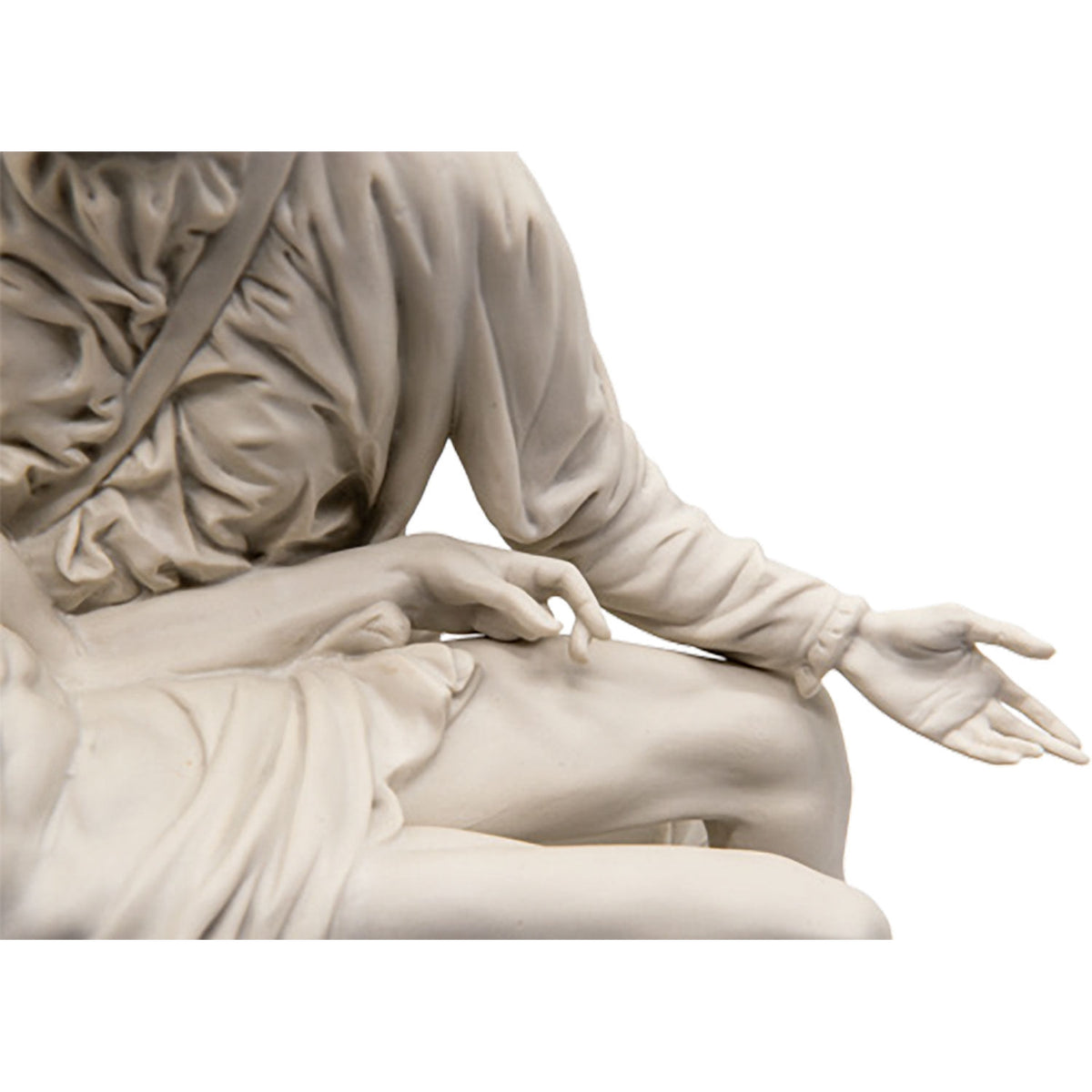 Piedad de Miguel Ángel - Estatua de porcelana biscuit de Capodimonte con campana de cristal