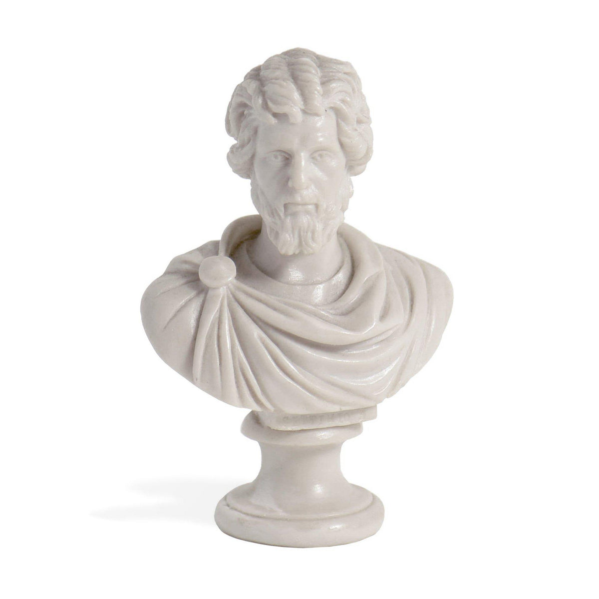 Busto di Settimio Severo in marmo ricomposto su base in marmo, su fondo bianco
