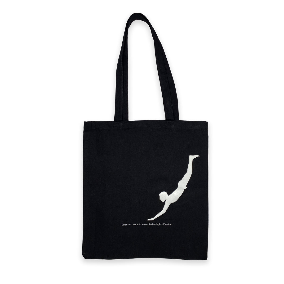 Bolsa shopper Tuffatore de Paestum en algodón negro