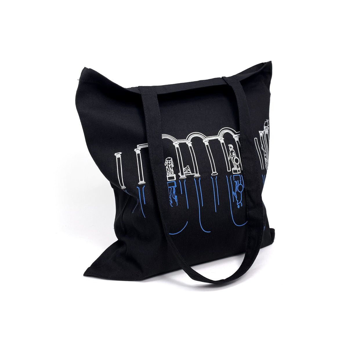 Villa Adriana black cotton shopper bag