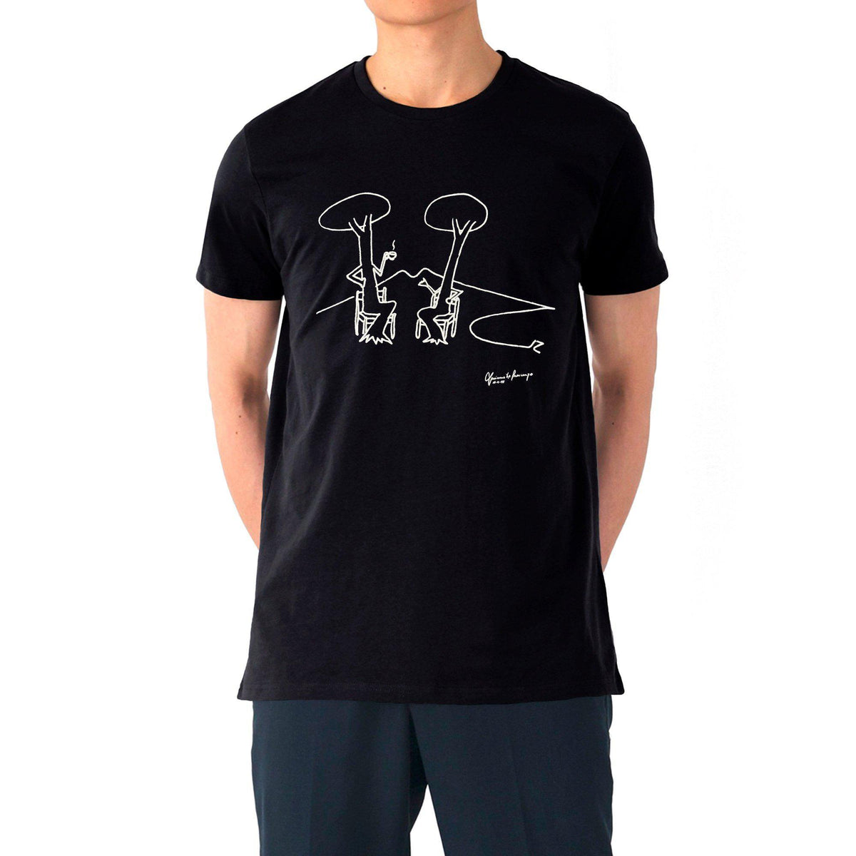 T-shirt homme en coton avec une phrase de Luciano De Crescenzo, philosophie napolitaine.